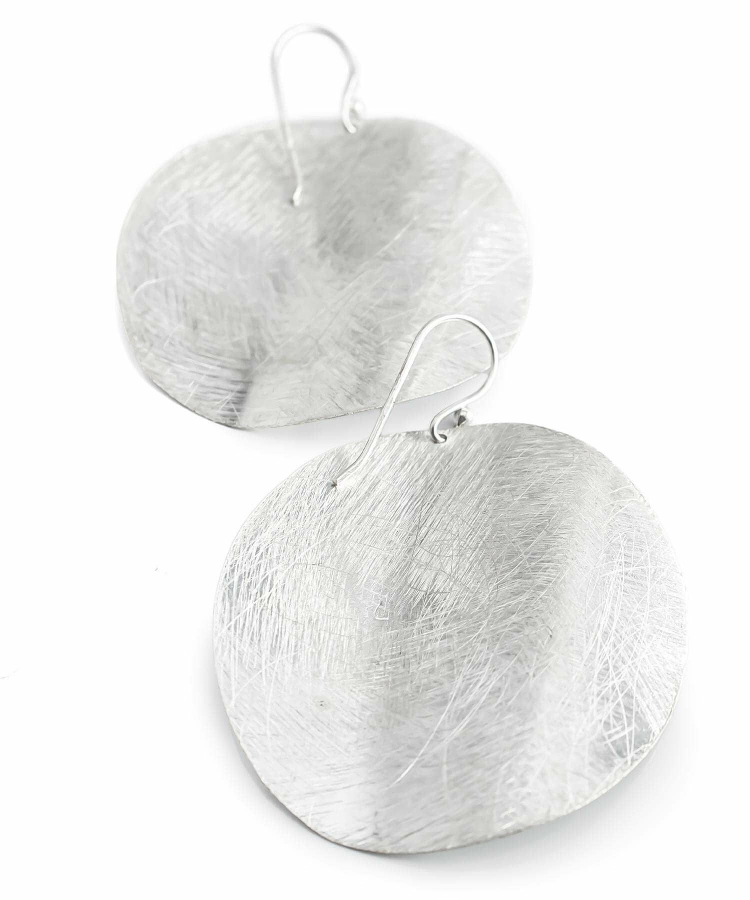 Silver925 Round Disk Hang Earrings ARGENTA -アルジェンタ- | Ops