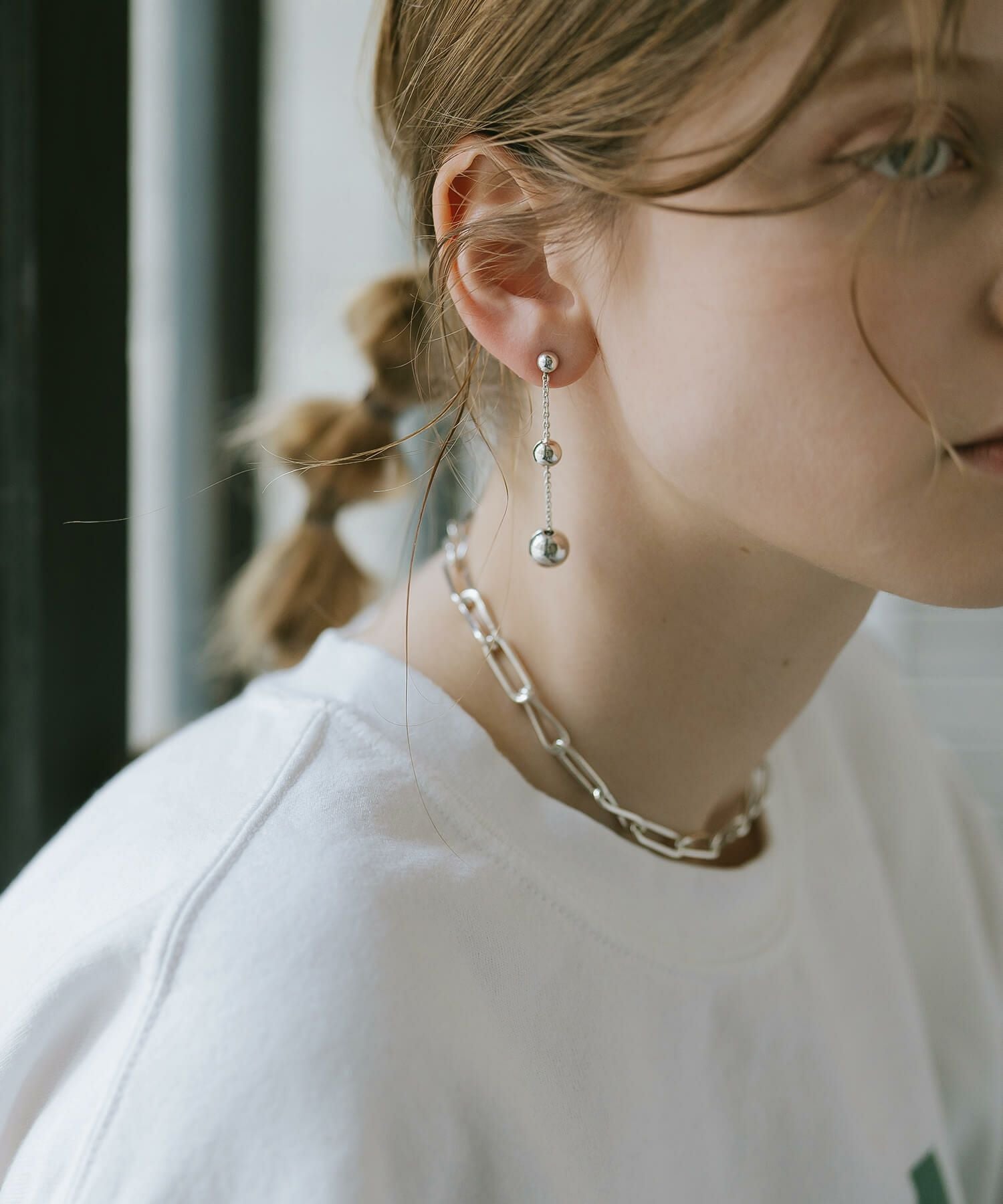 揺れる ピアス 金属アレルギー対応 かわいい シルバー ゴールド 18K