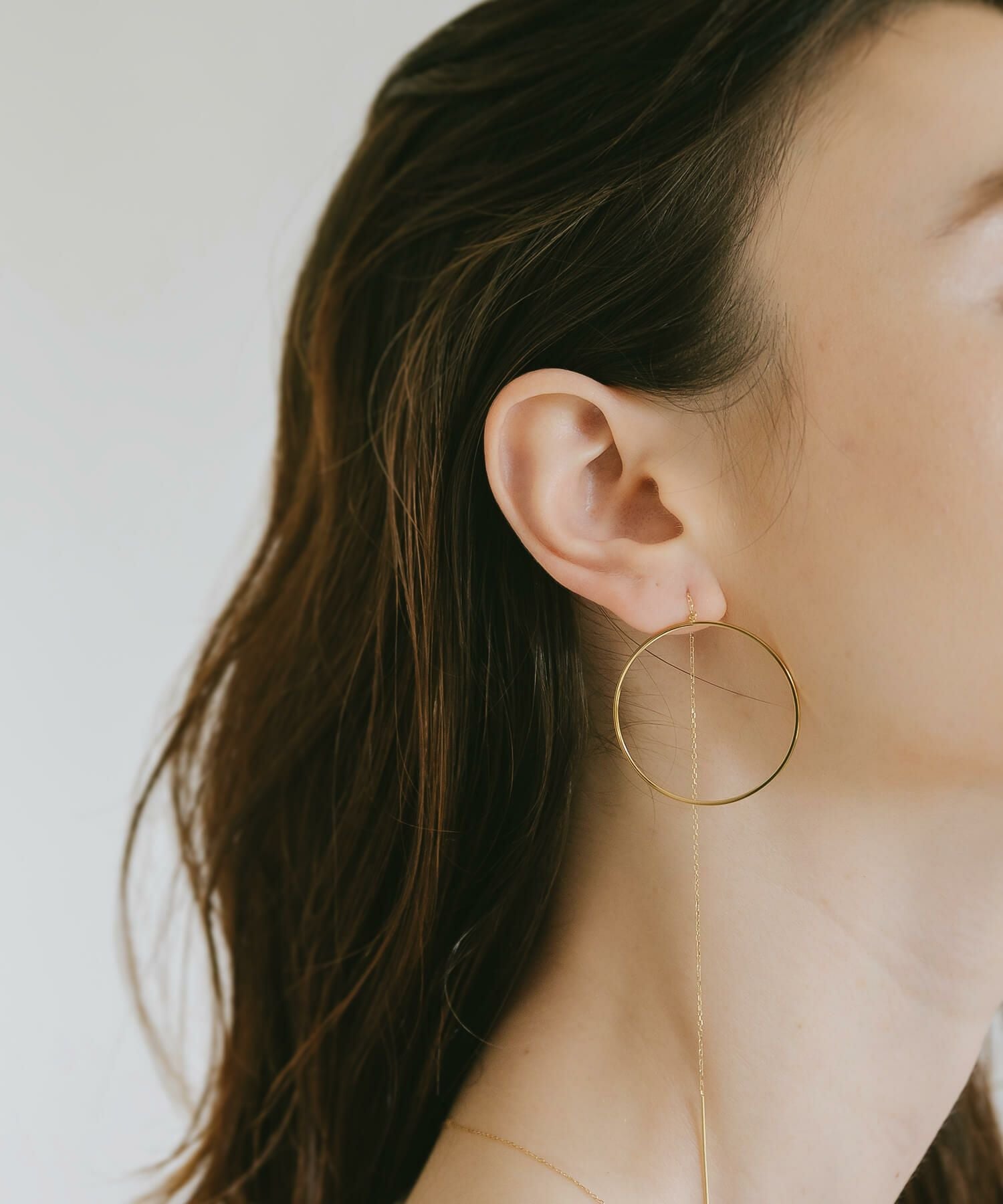 K18 Elegant Hoop Chain Earrings DENEB -デネブ- | Ops.(オプス)公式