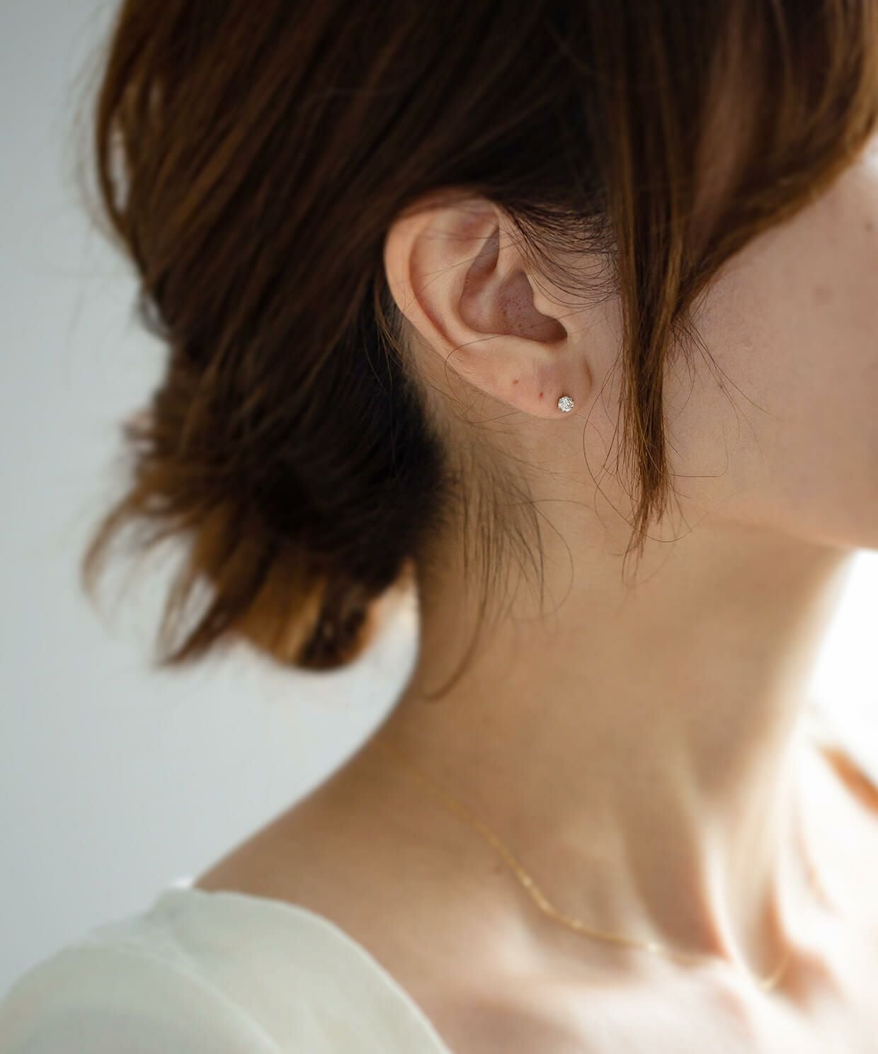 H&C Cut Pt900 Precious Diamond Stud Earrings EDELE -エデル- | Ops