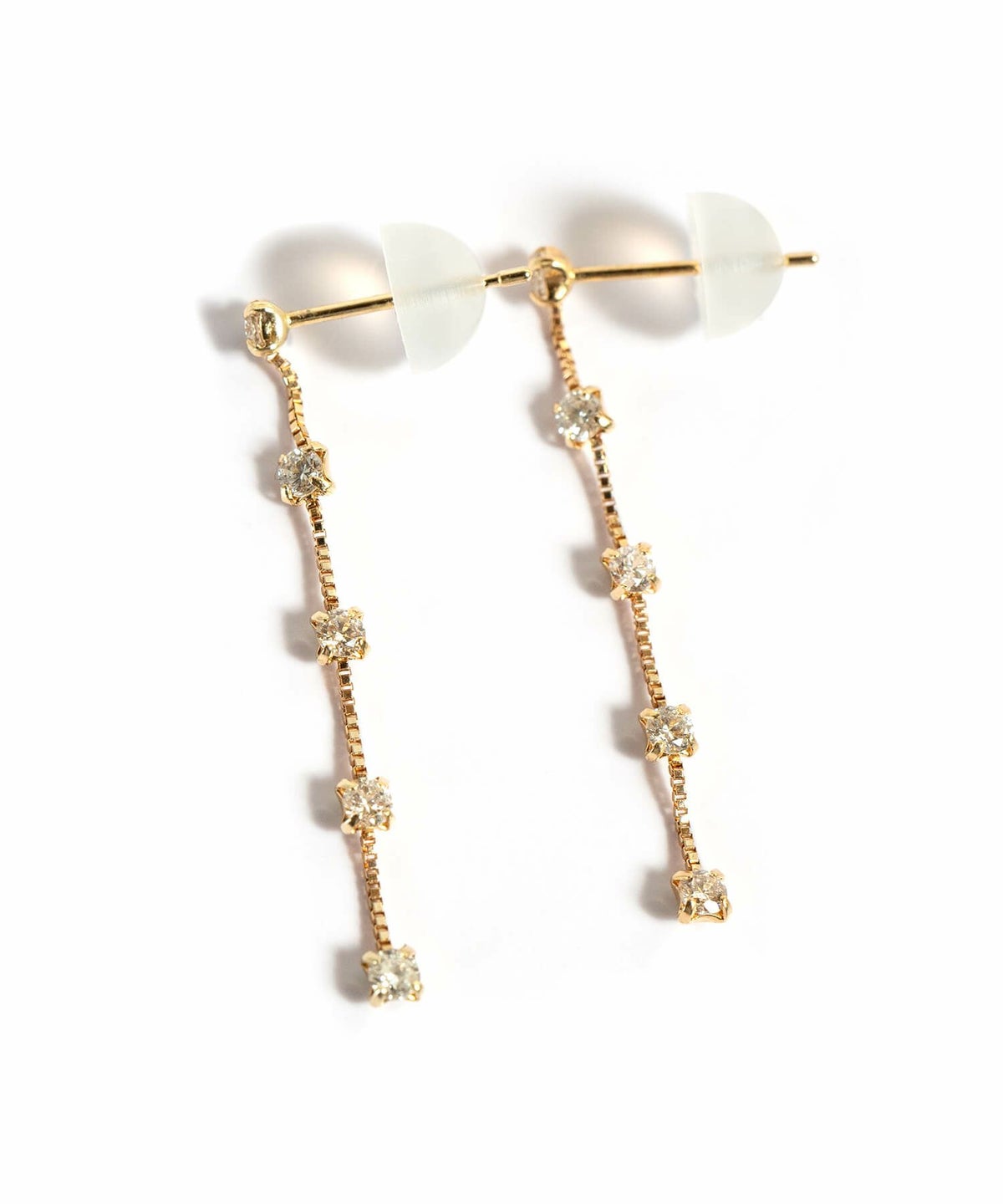 ダイヤモンド ピアス 揺れる 18金 ブランド 5連 天然 ダイヤモンド 甲府ブランド ロングピアス k18 １８k 大人 可愛い おしゃれ