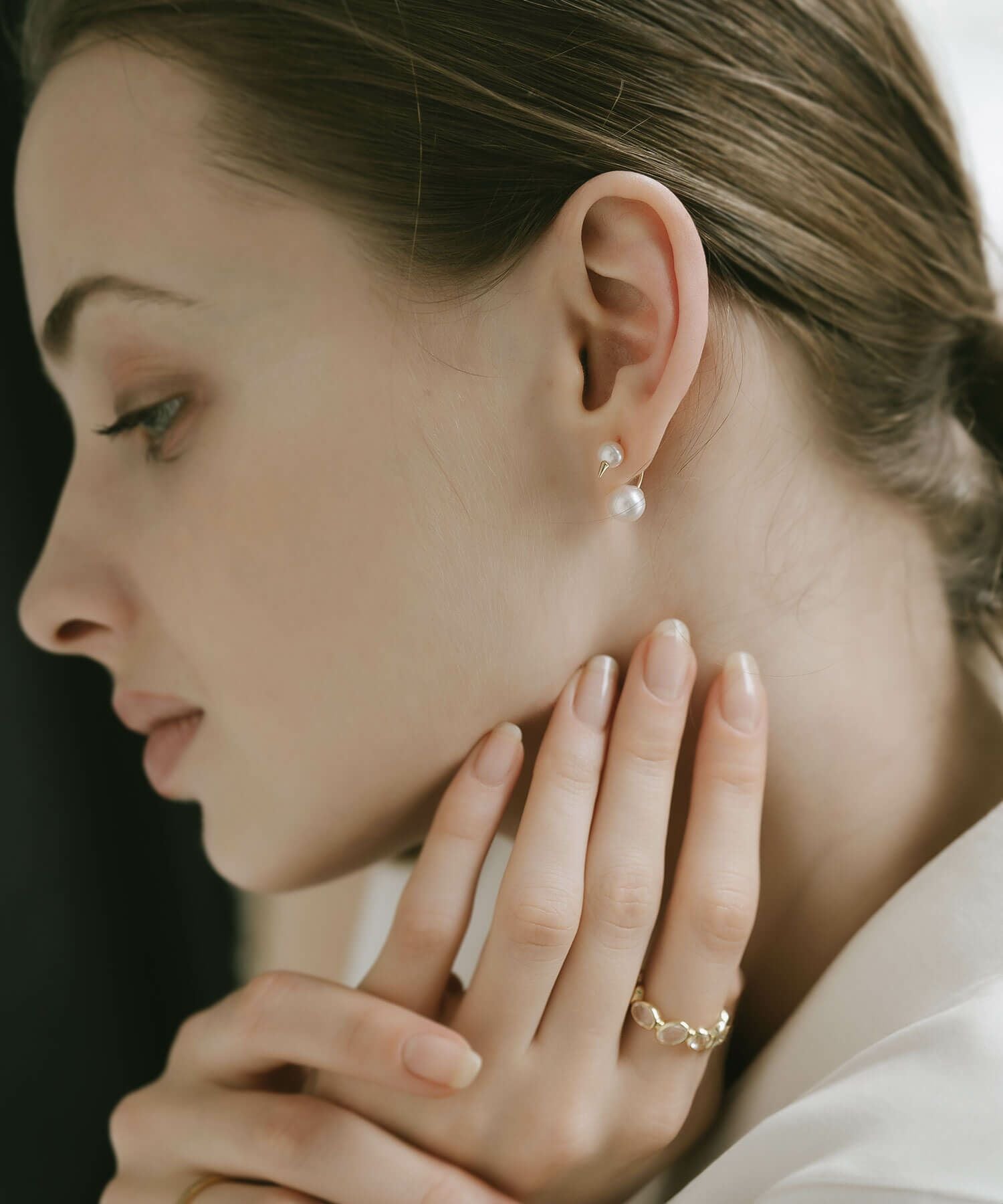 K18 Double Pearl Thorny Earrings FOLLETTA -フォレッタ- | Ops