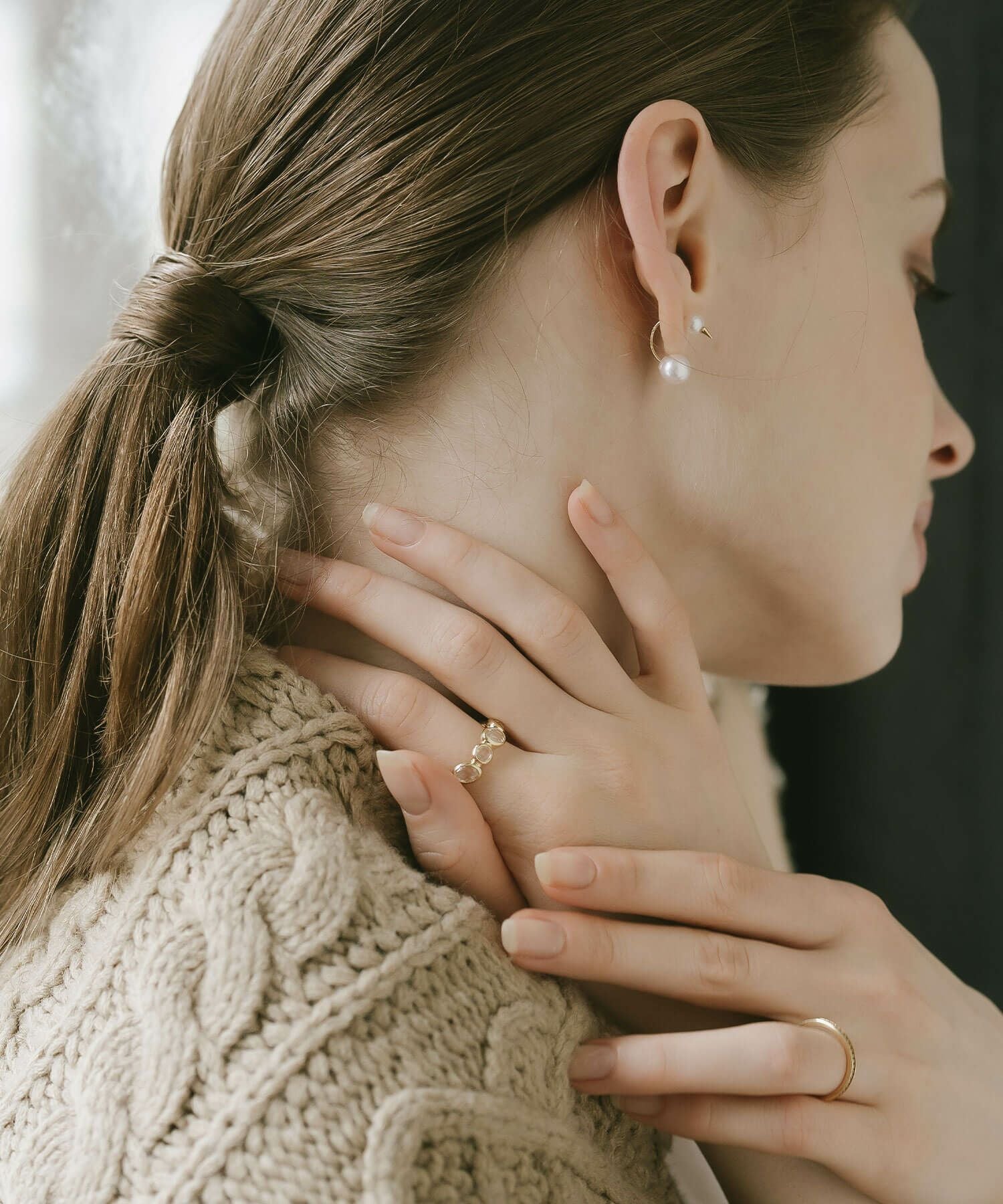 K18 Double Pearl Thorny Earrings FOLLETTA -フォレッタ- | Ops