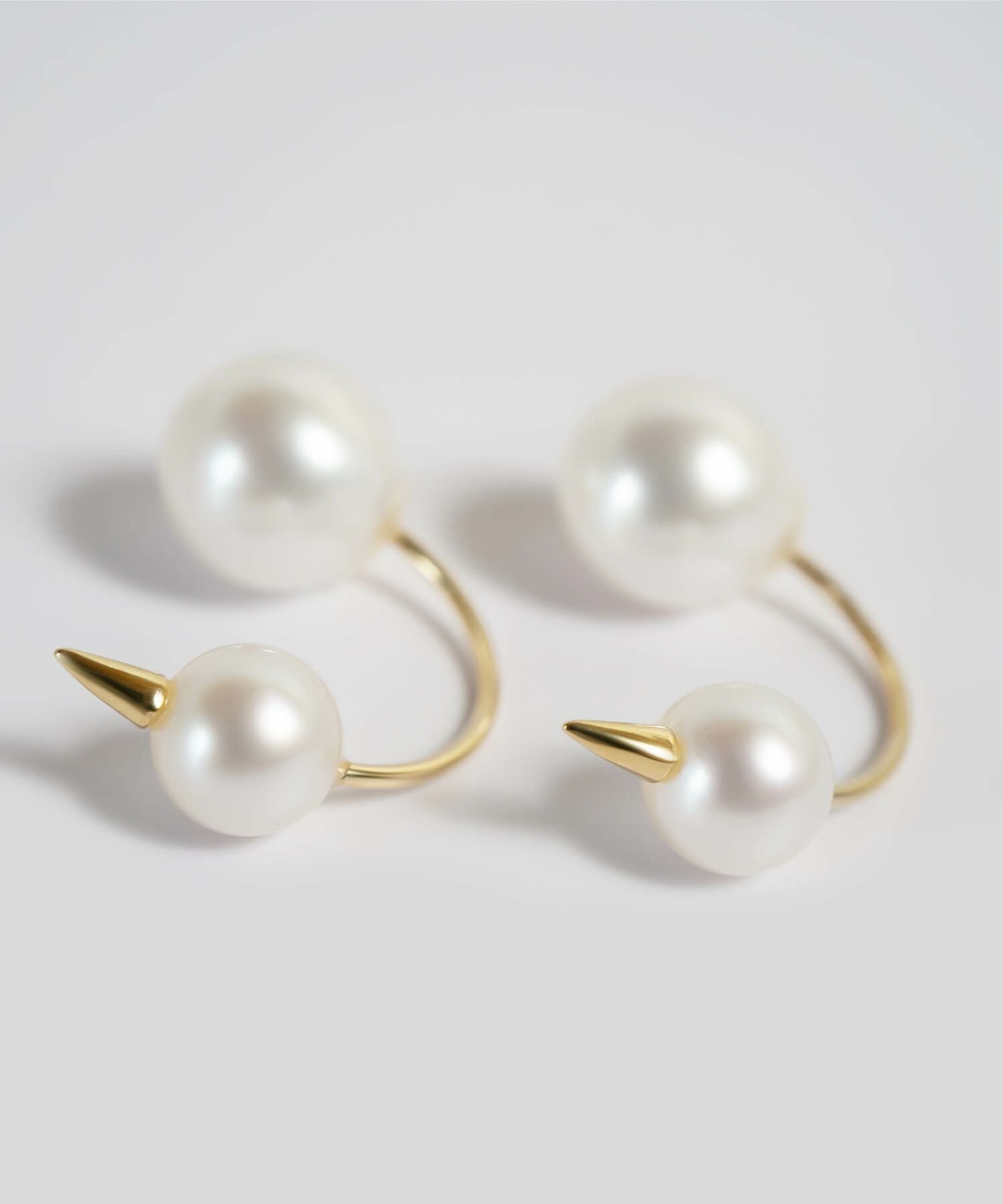 K18 Double Pearl Thorny Earrings FOLLETTA -フォレッタ- | Ops