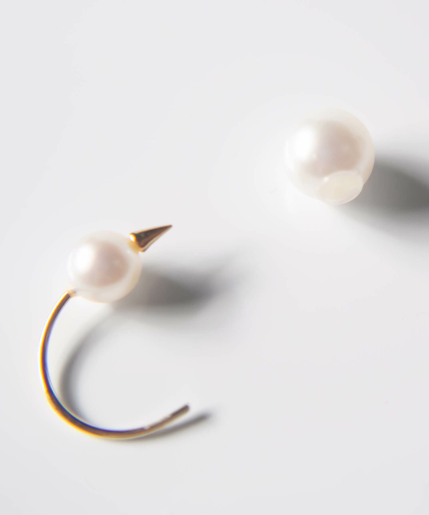 K18 Double Pearl Thorny Earrings FOLLETTA -フォレッタ- | Ops