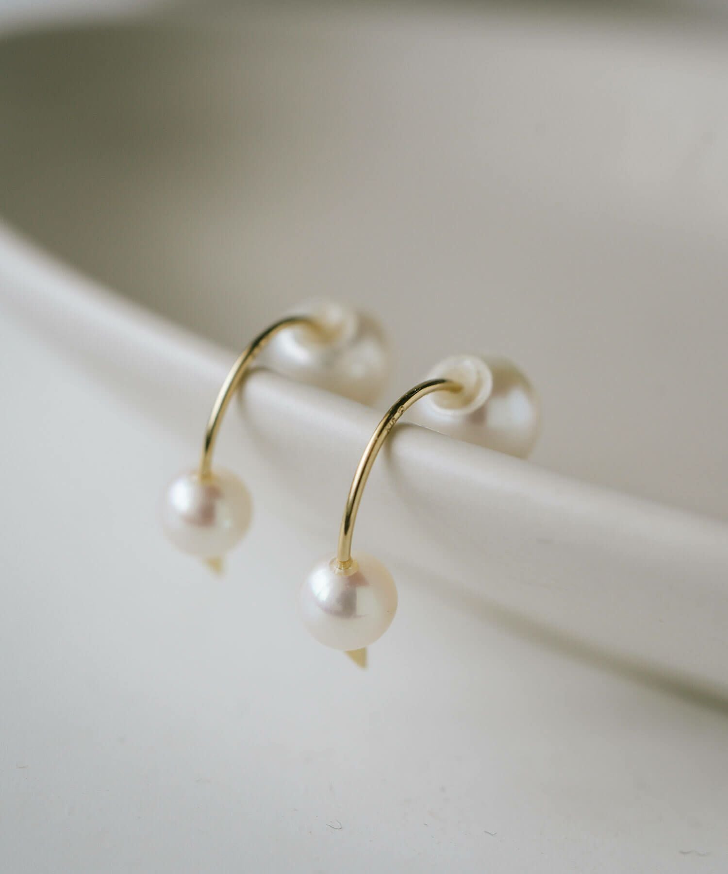 K18 Double Pearl Thorny Earrings FOLLETTA -フォレッタ- | Ops