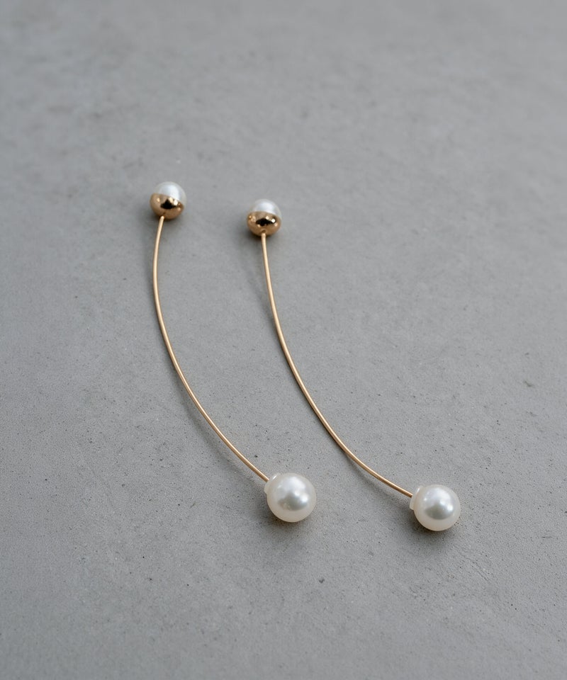 18金 アコヤ本真珠 ロングピアス パールピアス ピアス