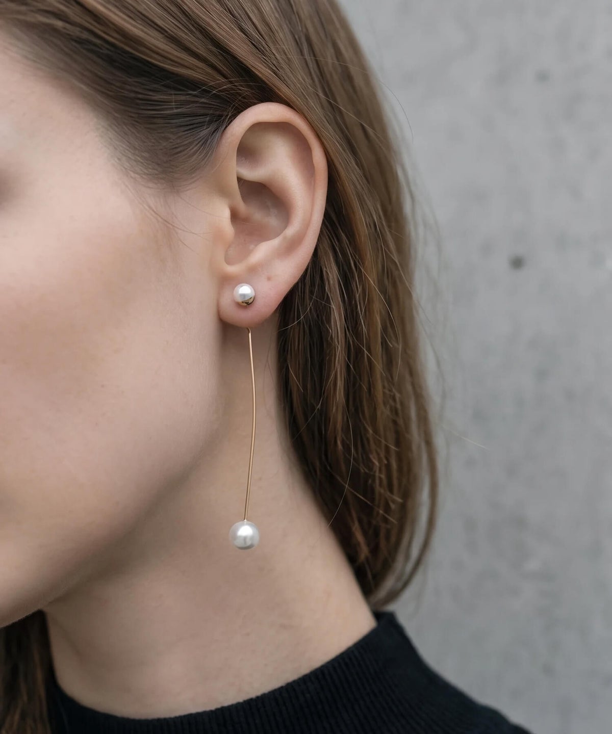 18金 アコヤ本真珠 ロングピアス パールピアス ピアス
