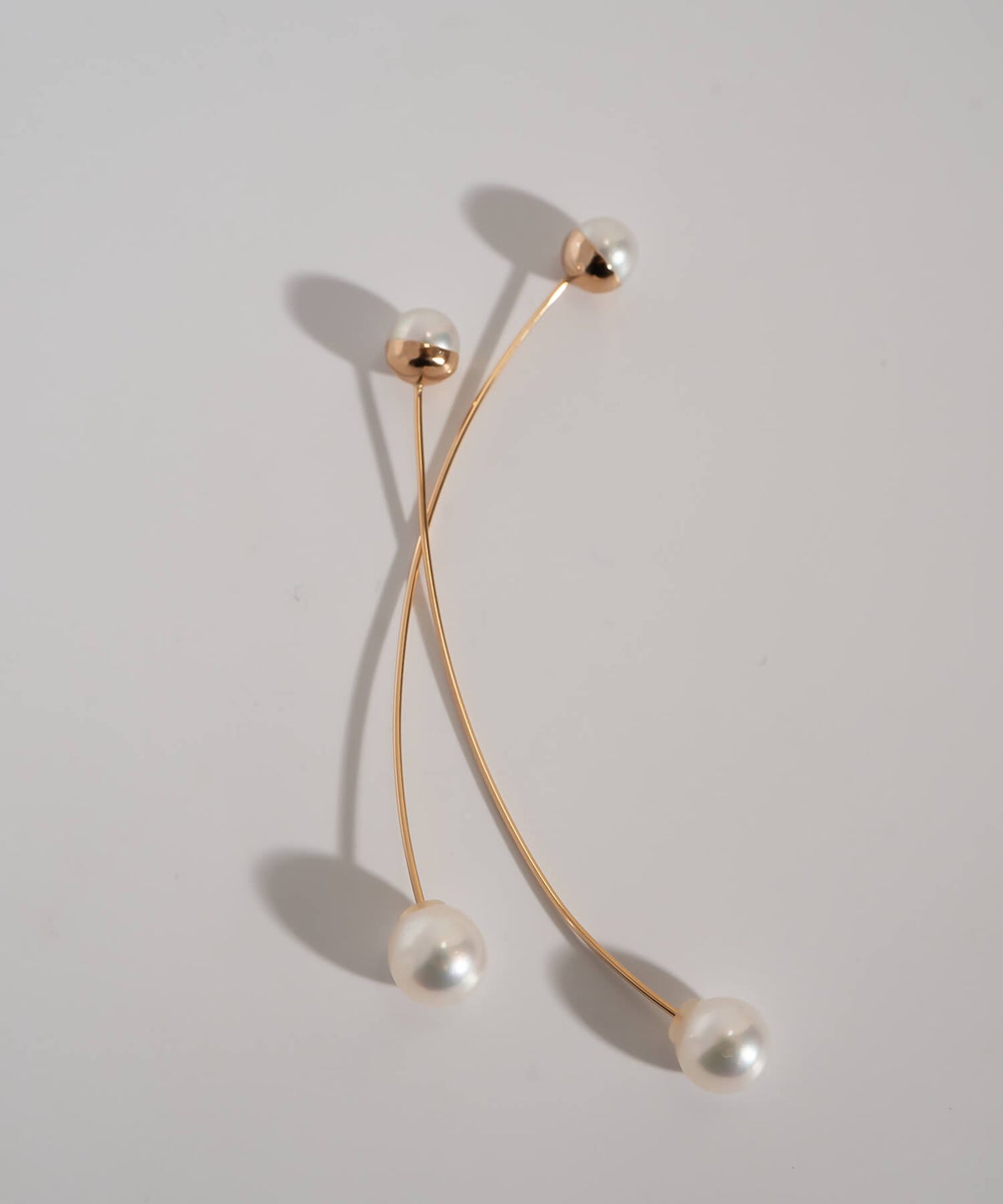18金 アコヤ本真珠 ロングピアス パールピアス ピアス