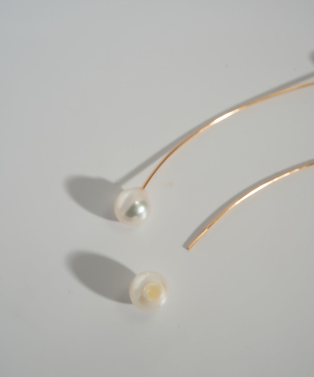 18金 アコヤ本真珠 ロングピアス パールピアス ピアス