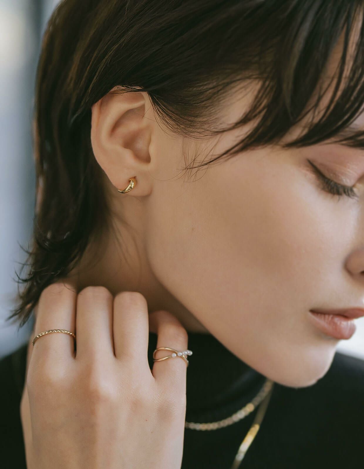 K18 Harf Moon Stud Earrings LUZON -ルゾン- | Ops.(オプス)公式ストア