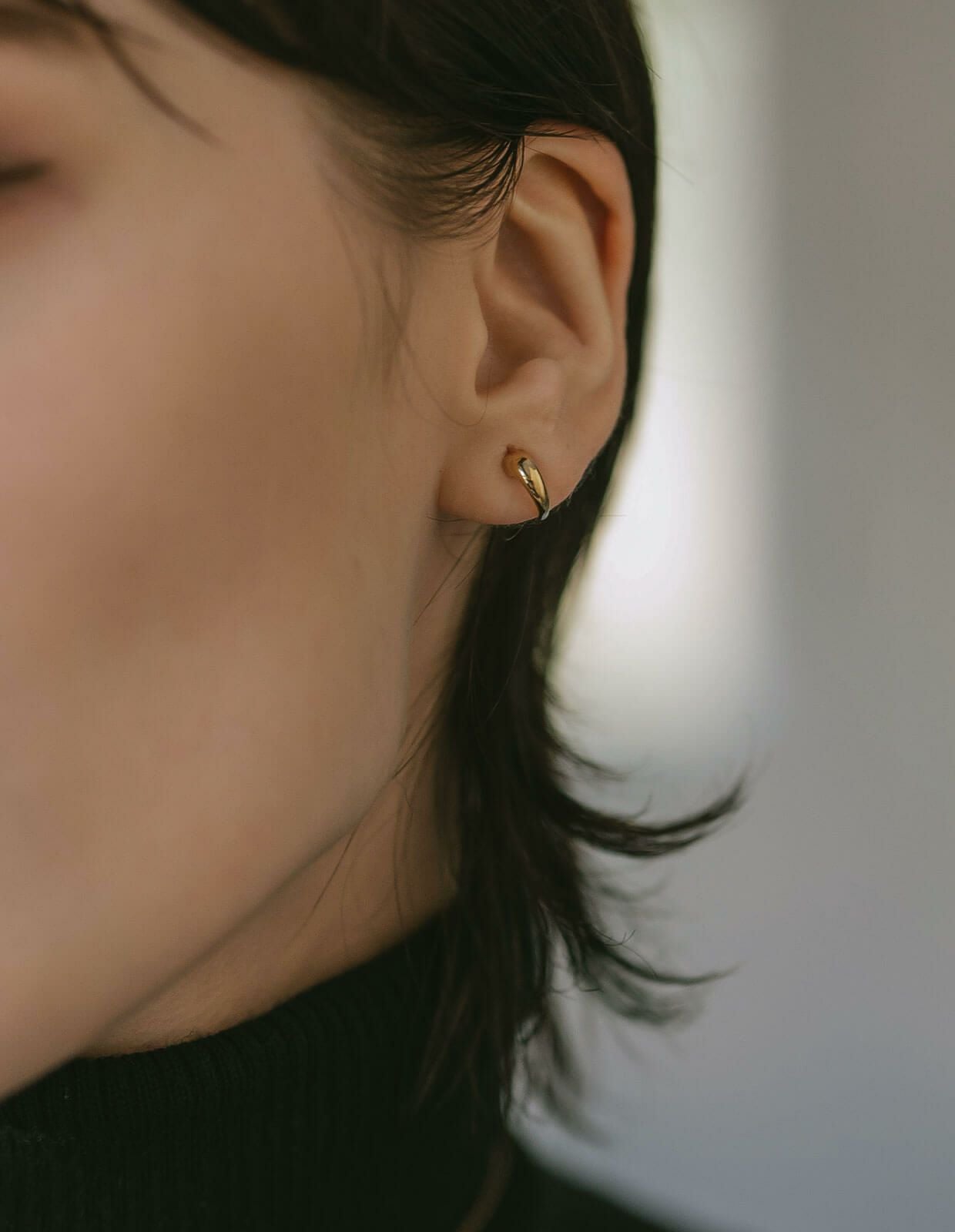 K18 Harf Moon Stud Earrings LUZON -ルゾン- | Ops.(オプス)公式ストア