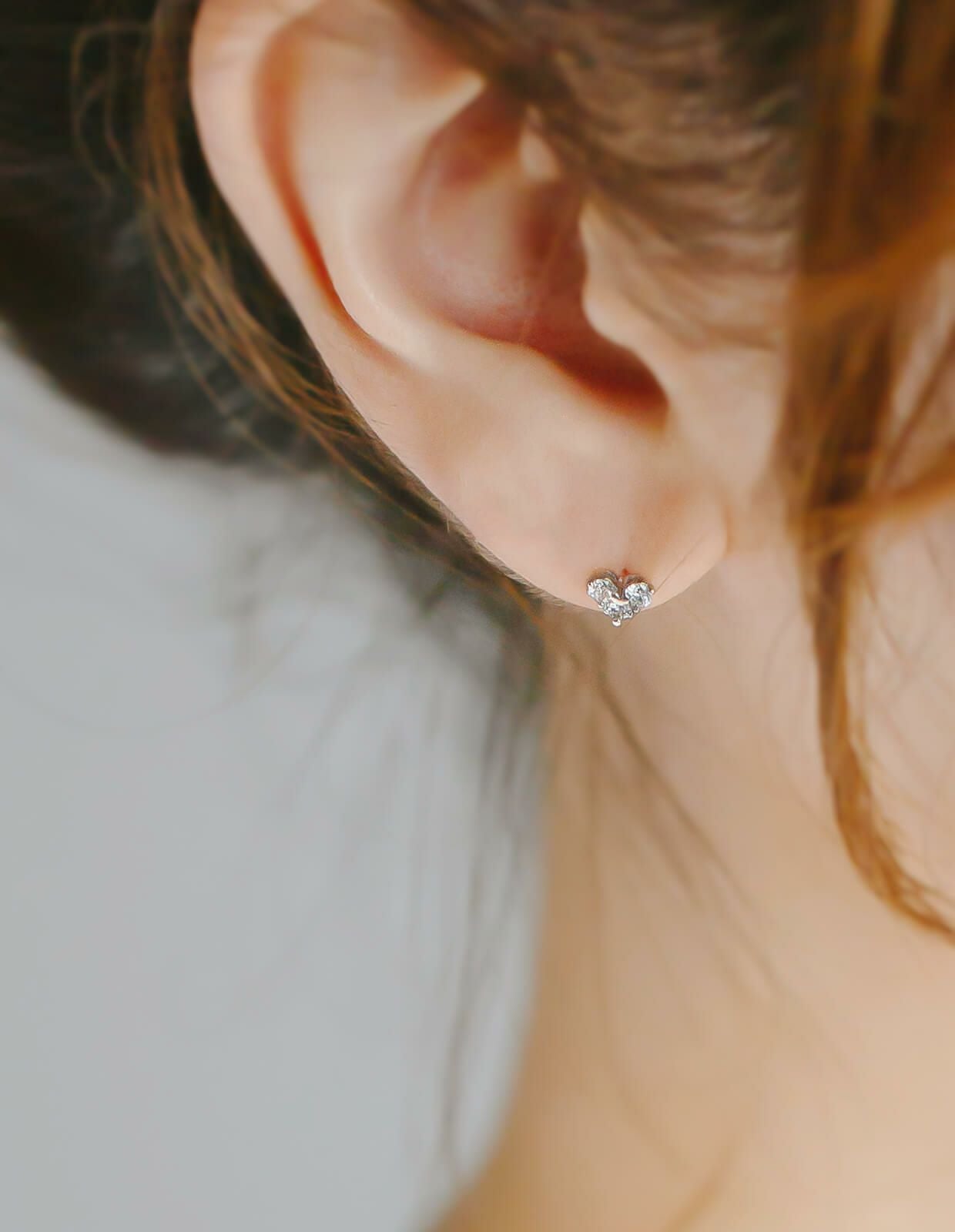 Pt900 0.2ct Heart Stud Earrings MAJERTA -マジェルタ- | Ops.(オプス