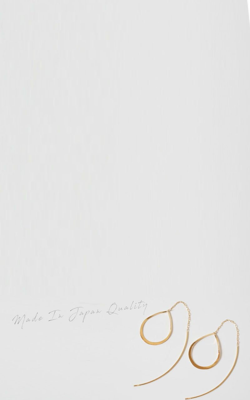 18k ピアス フープ 揺れる 【ORTEAR オルティア】 18金 金属アレルギー 対応 レディース ジュエリー アクセサリー プレゼント フープピアス フックピアス ラインピアス カジュアル 大人 可愛い おしゃれ