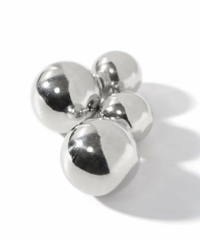 【雑誌掲載アイテム】 ピアス シルバー ボール 【Pallo パロ】 silver925 シルバー925 バックキャッチピアス ダブルキャッチ シルバーピアス 大ぶり 両耳用 丸玉 シルバー トライバルピアス レトロ おしゃれ 金属アレルギー