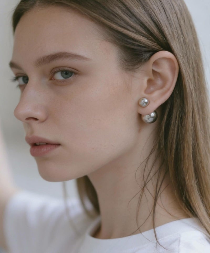 【雑誌掲載アイテム】 ピアス シルバー ボール 【Pallo パロ】 silver925 シルバー925 バックキャッチピアス ダブルキャッチ シルバーピアス 大ぶり 両耳用 丸玉 シルバー トライバルピアス レトロ おしゃれ 金属アレルギー