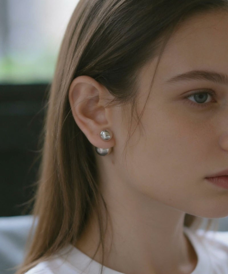 【雑誌掲載アイテム】 大きめ ピアス シルバー ボール 【Pallo パロ】 silver925 シルバー925 バックキャッチピアス ダブルキャッチ シルバーピアス 大ぶり 両耳用 丸玉 シルバー トライバルピアス レトロ おしゃれ 金属アレルギー 軽量