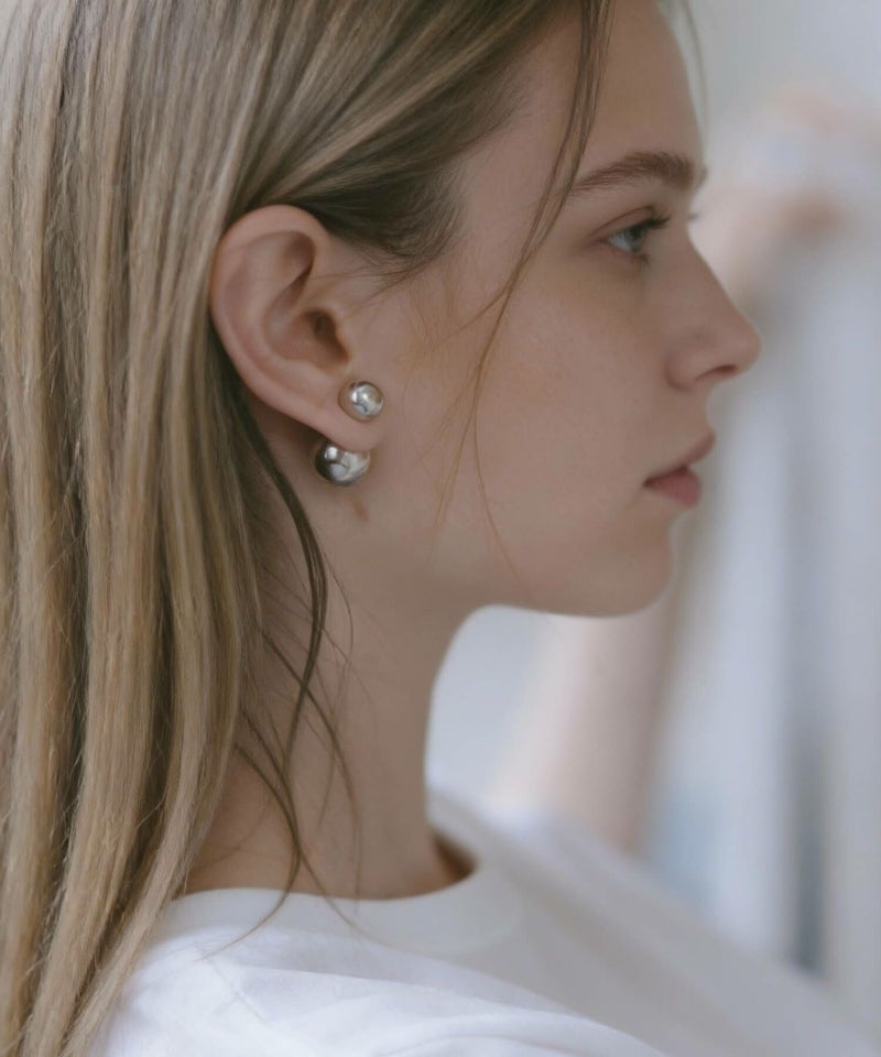 【雑誌掲載アイテム】 大きめ ピアス シルバー ボール 【Pallo パロ】 silver925 シルバー925 バックキャッチピアス ダブルキャッチ シルバーピアス 大ぶり 両耳用 丸玉 シルバー トライバルピアス レトロ おしゃれ 金属アレルギー 軽量