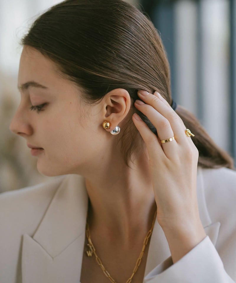 【雑誌掲載アイテム】 大きめ ピアス シルバー ボール 【Pallo パロ】 silver925 シルバー925 バックキャッチピアス ダブルキャッチ シルバーピアス 大ぶり 両耳用 丸玉 シルバー トライバルピアス レトロ おしゃれ 金属アレルギー 軽量