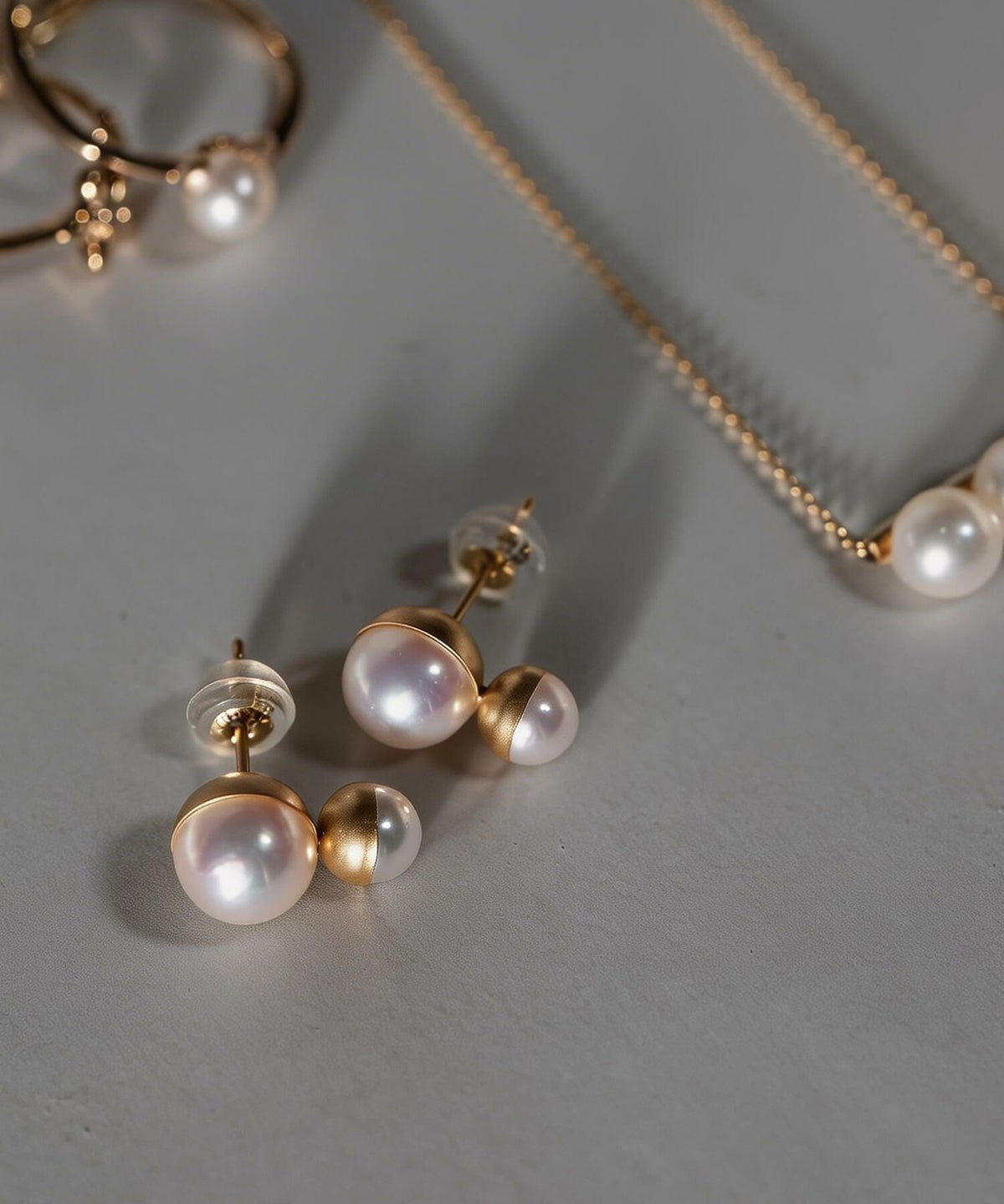 パール ピアス 18k 【POLLUX ポルクス】 パールピアス 18金 １８金 k18 １８k 【両耳用】 ダブルボール 丸玉 金属アレルギー レディース ジュエリー アクセサリー ギフト プレゼント スタッズピアス キャッチピアス 大人 可愛い おしゃれ