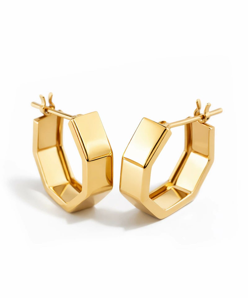 【国内甲府ブランド】 18k ピアス フープ シンプル 【SOLUA ソルア】 6角 ラウンド 18金 ピアス つけっぱなし キャッチレス 金属アレルギー 対応 レディース ジュエリー アクセサリー プレゼント フープピアス フックピアス カジュアル おしゃれ