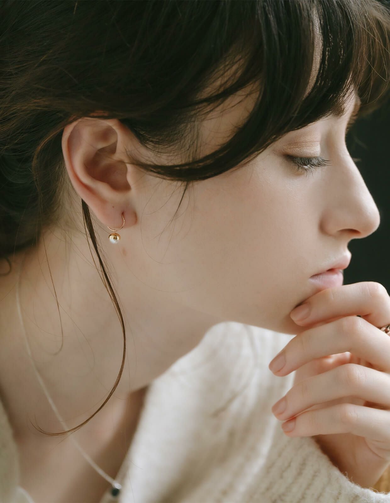 K18 Ping Gold Swirl Pearl Earrings SUZURAN -スズラン- | Ops