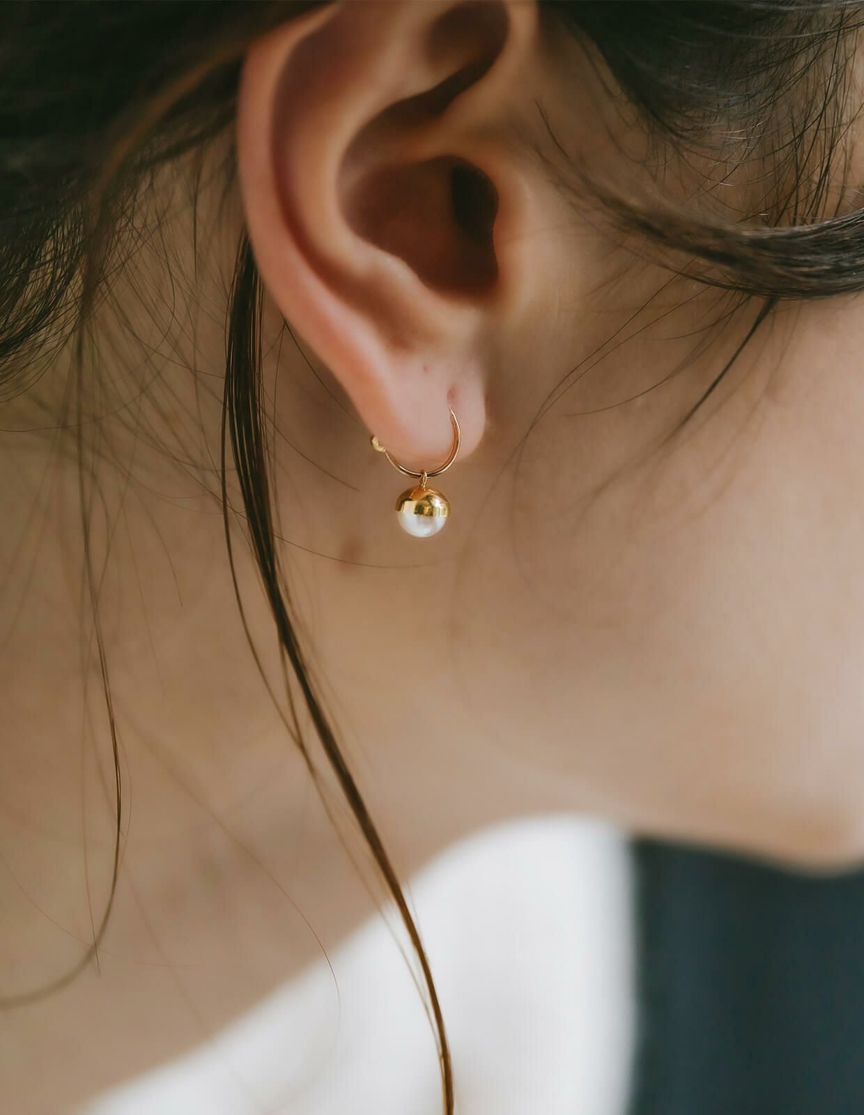 K18 Ping Gold Swirl Pearl Earrings SUZURAN -スズラン- | Ops