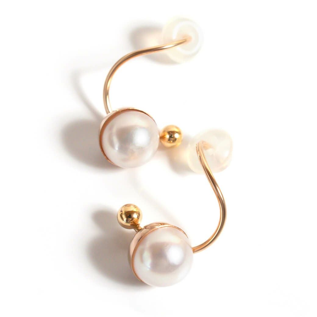 カ*ン様 IRIS SPIRA パールピアス K18 Ping Gold Swirl Pearl Earrings SUZURAN -スズラン- | Ops