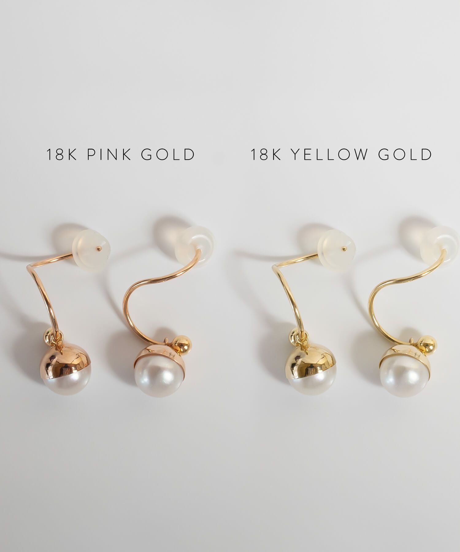 K18 Ping Gold Swirl Pearl Earrings SUZURAN -スズラン- | Ops