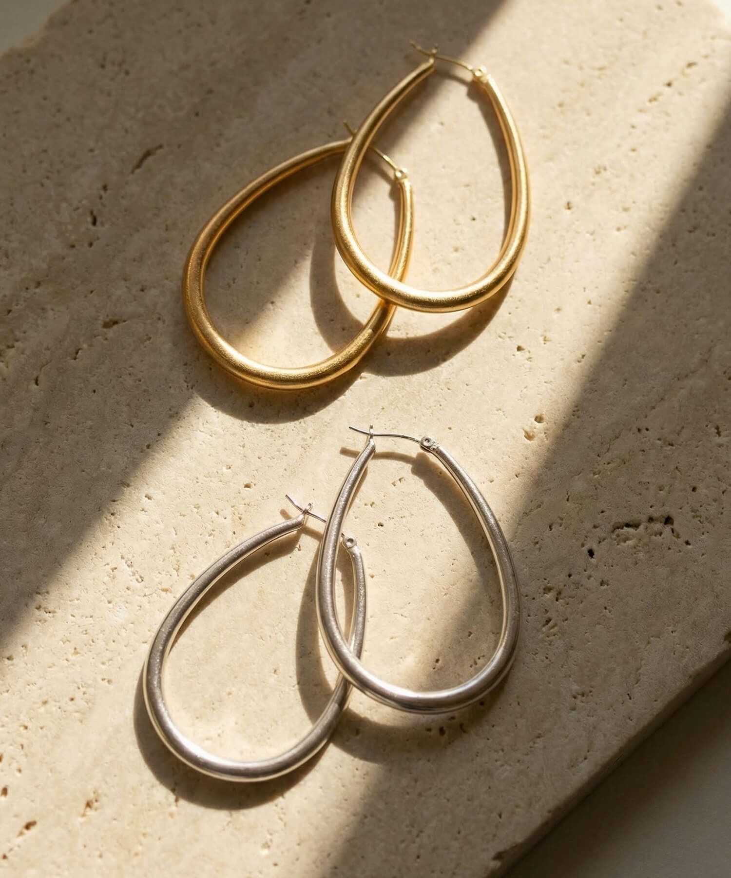 Silver925 Teardrop Plump Matte Earrings TILK -ティルク- | Ops