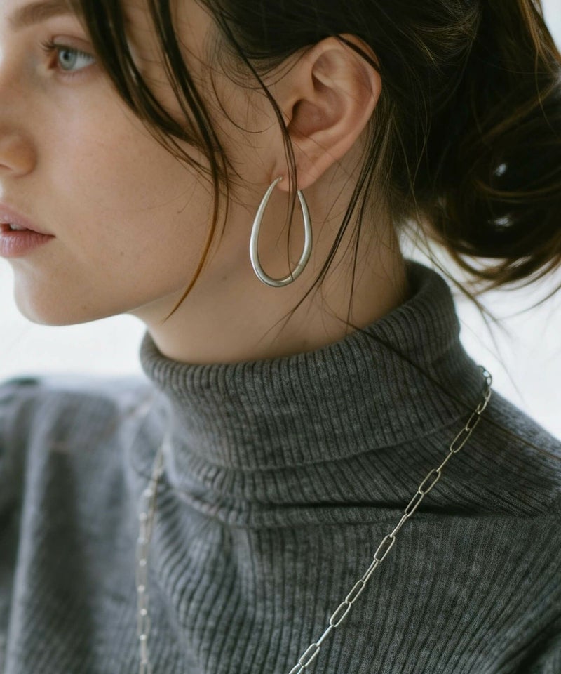 フープピアス 大きめ ブランド 金属アレルギー おしゃれ レディース 人気 シルバー 【Tilk -ティルク-】