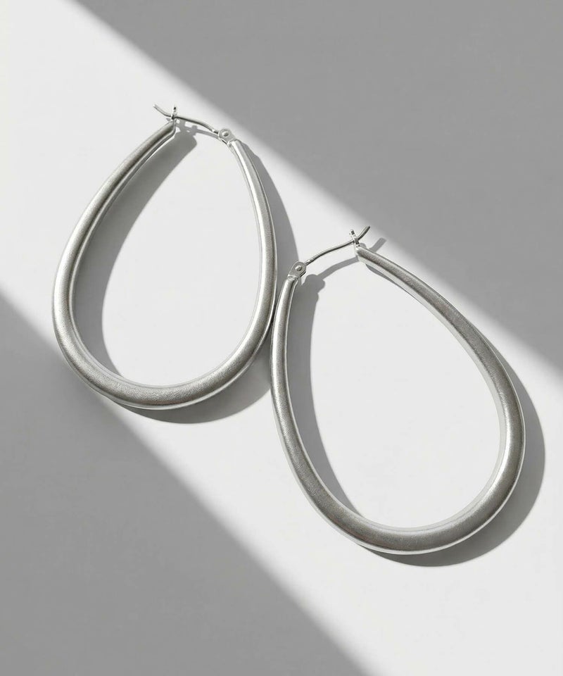 フープピアス 大きめ ブランド 金属アレルギー おしゃれ レディース 人気 シルバー 【Tilk -ティルク-】