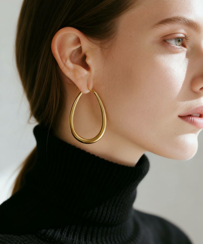 フープピアス 大きめ ブランド 金属アレルギー おしゃれ レディース 人気 シルバー ゴールド 【Tilk -ティルク-】