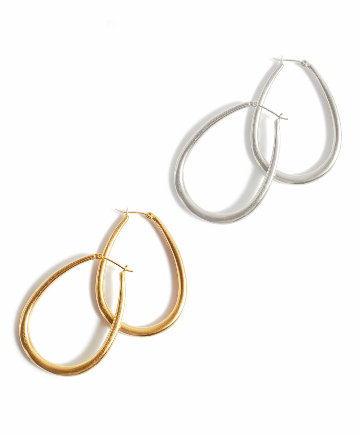 Silver925 Teardrop Plump Matte Earrings TILK -ティルク- | Ops