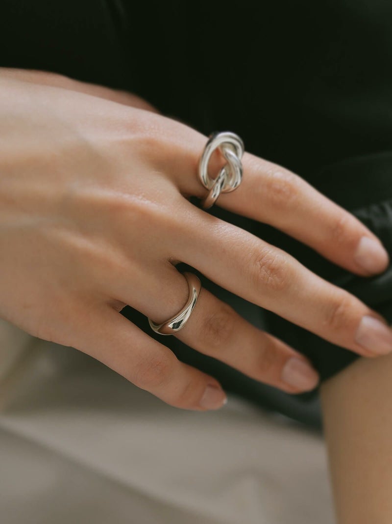 シルバーリング シンプル 太め 大ぶり 人差し指 指輪 重ね付け おしゃれ レディース