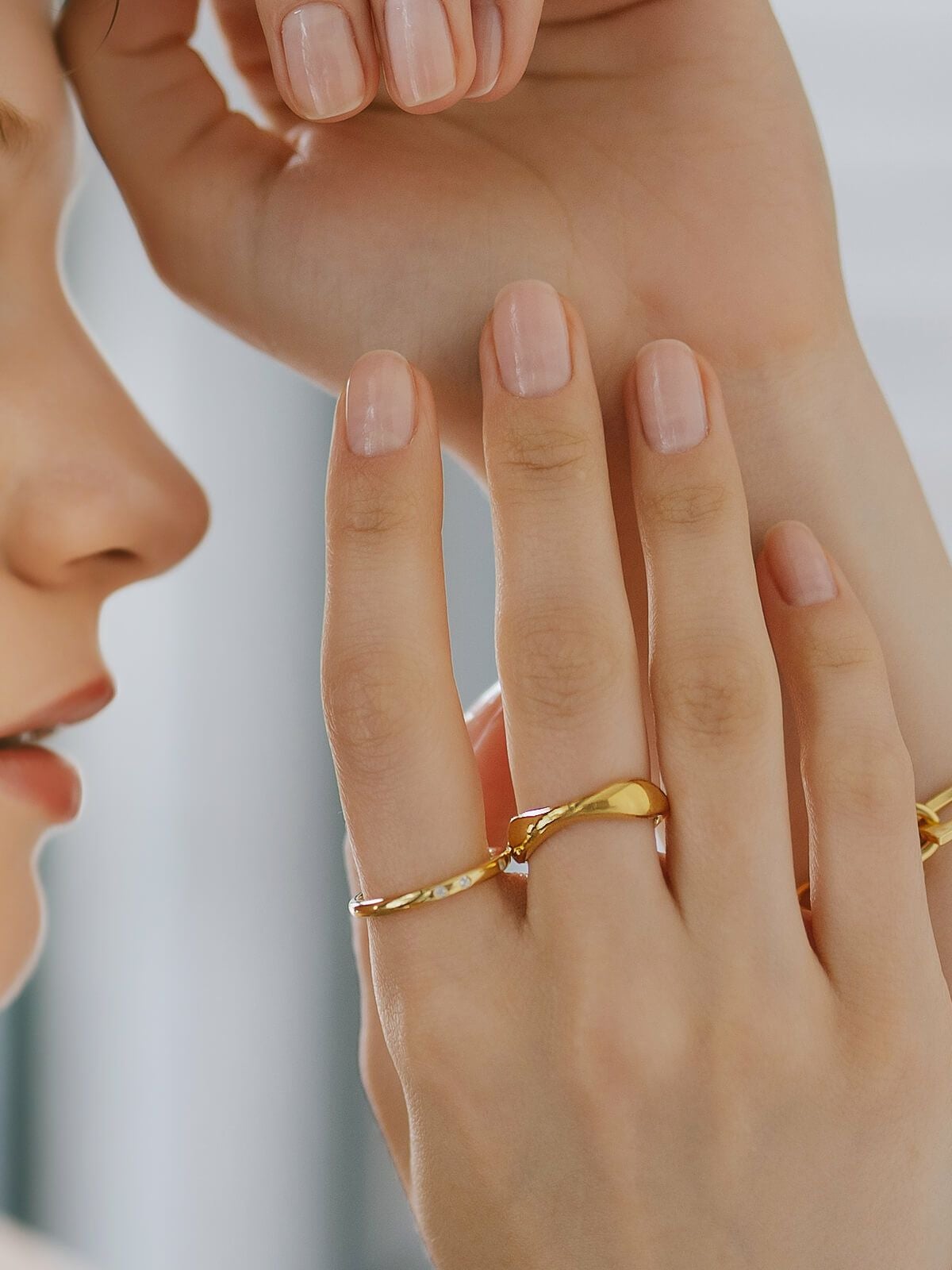 シルバーリング シンプル 太め 大ぶり 人差し指 指輪 重ね付け おしゃれ レディース