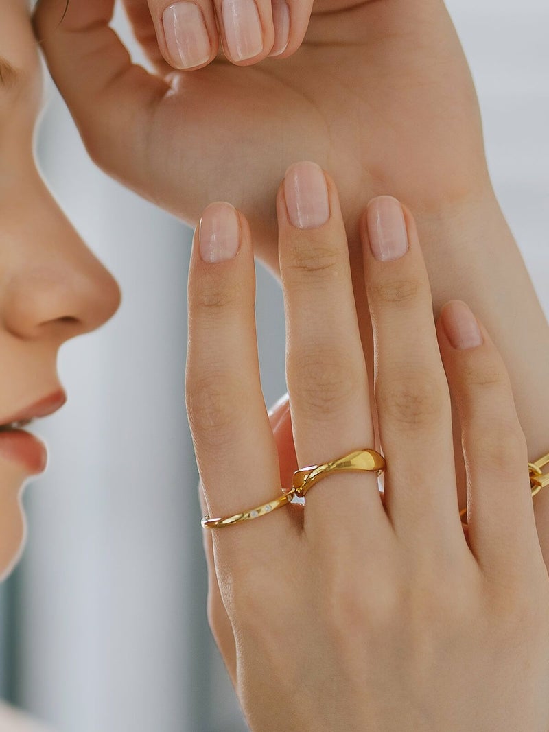 シルバーリング シンプル 太め 大ぶり 人差し指 指輪 重ね付け おしゃれ レディース