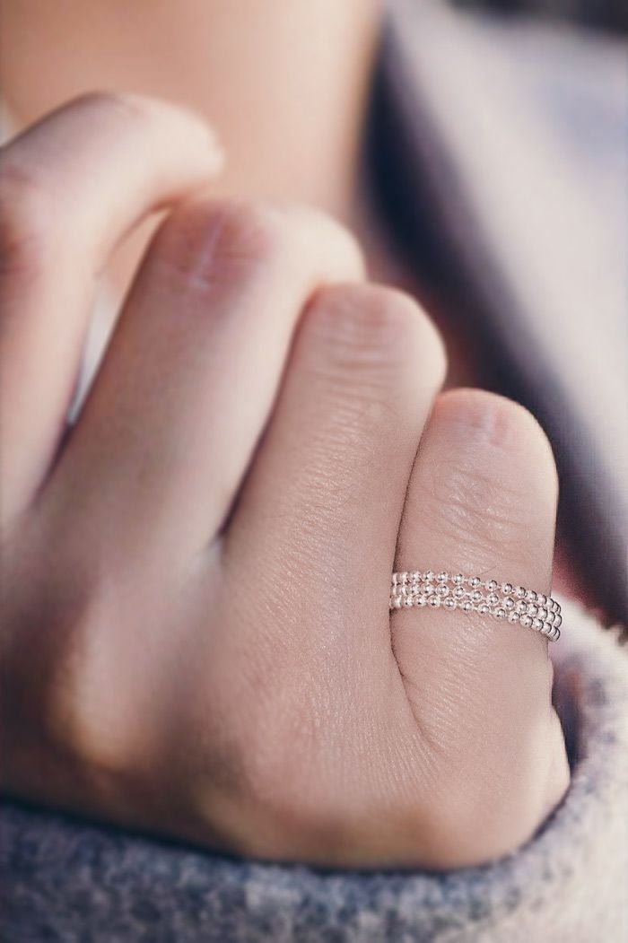 iolom シルバーリング ラウンドワインド スクロール ワウンドワイヤー950 Silver925 Stacking Ball Chain Ring LASSO -ラッソ- | Ops.(オプス