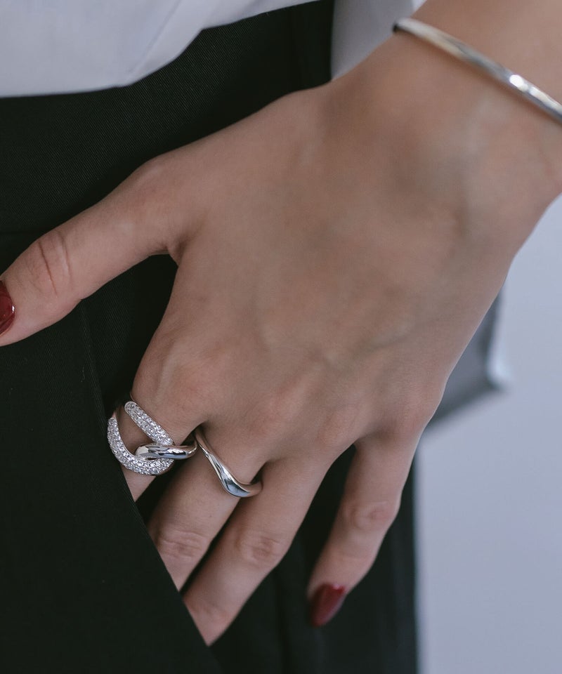 金属アレルギー 安心 シルバー925 リング シンプル 【LOROC ロロック】 シルバー ゴールド リング シルバーリング ゴールドリング 太め レディース 中指 人差し指 指輪 おしゃれ 18金 リング ゴールド 指輪 ジュエリー アクセサリー ウェーブ 波 指輪 重ね付け