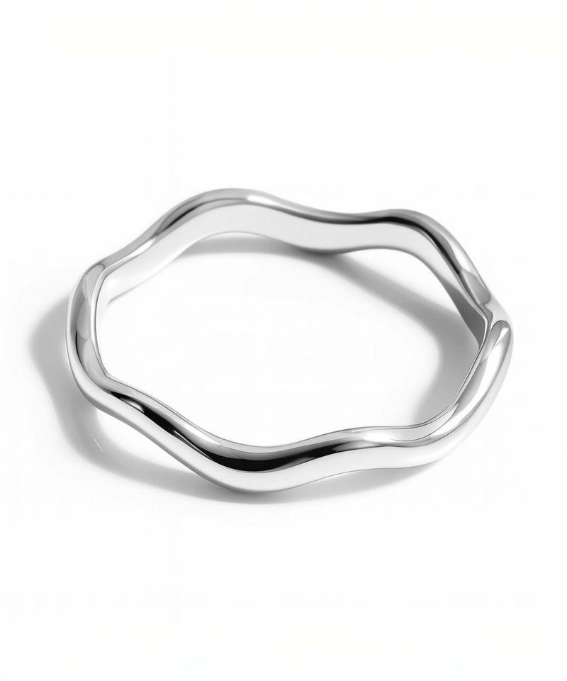 金属アレルギー 安心 シルバー925 リング シンプル 【LOROC ロロック】 シルバー ゴールド リング シルバーリング ゴールドリング 太め レディース 中指 人差し指 指輪 おしゃれ 18金 リング ゴールド 指輪 ジュエリー アクセサリー ウェーブ 波 指輪 重ね付け