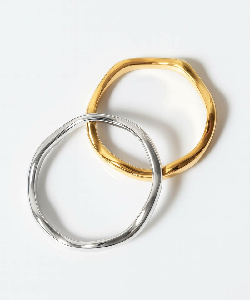 金属アレルギー 安心 シルバー925 リング シンプル 【LOROC ロロック】 シルバー ゴールド リング シルバーリング ゴールドリング 太め レディース 中指 人差し指 指輪 おしゃれ 18金 リング ゴールド 指輪 ジュエリー アクセサリー ウェーブ 波 指輪 重ね付け