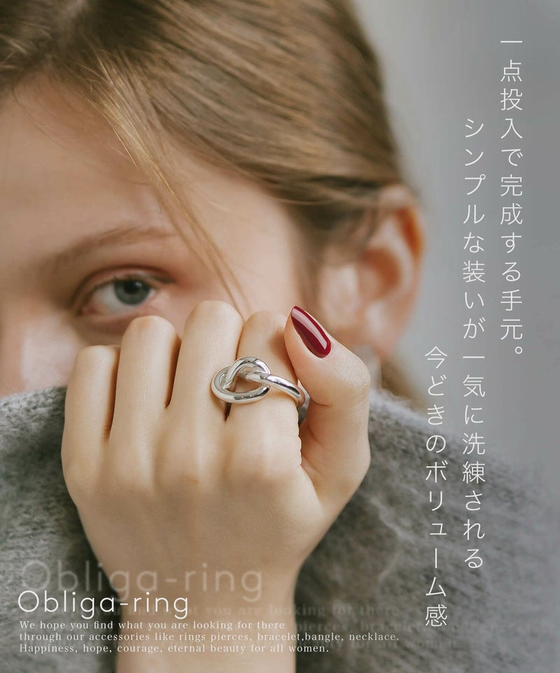 金属アレルギー 安心 シルバー925 リング シンプル 【obliga オブリガ リング】 ノットリング シルバー ゴールド リング シルバーリング ゴールドリング 華奢 レディース 人差し指 指輪 おしゃれ 18金 k18 リング ゴールド 細め 指輪 ジュエリー アクセサリー 結び目