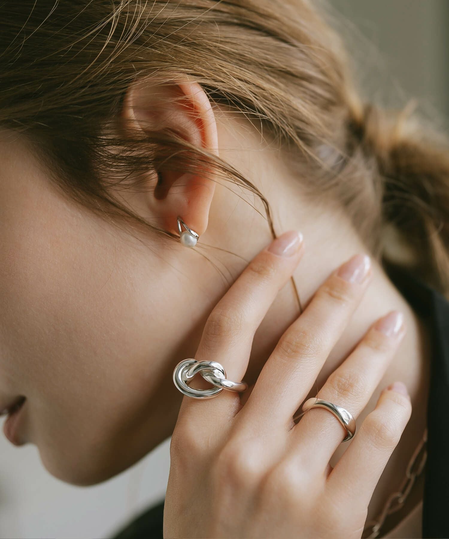 シルバー925 レディース 太め 大ぶり リング Knot Ring OBLIGA-RING