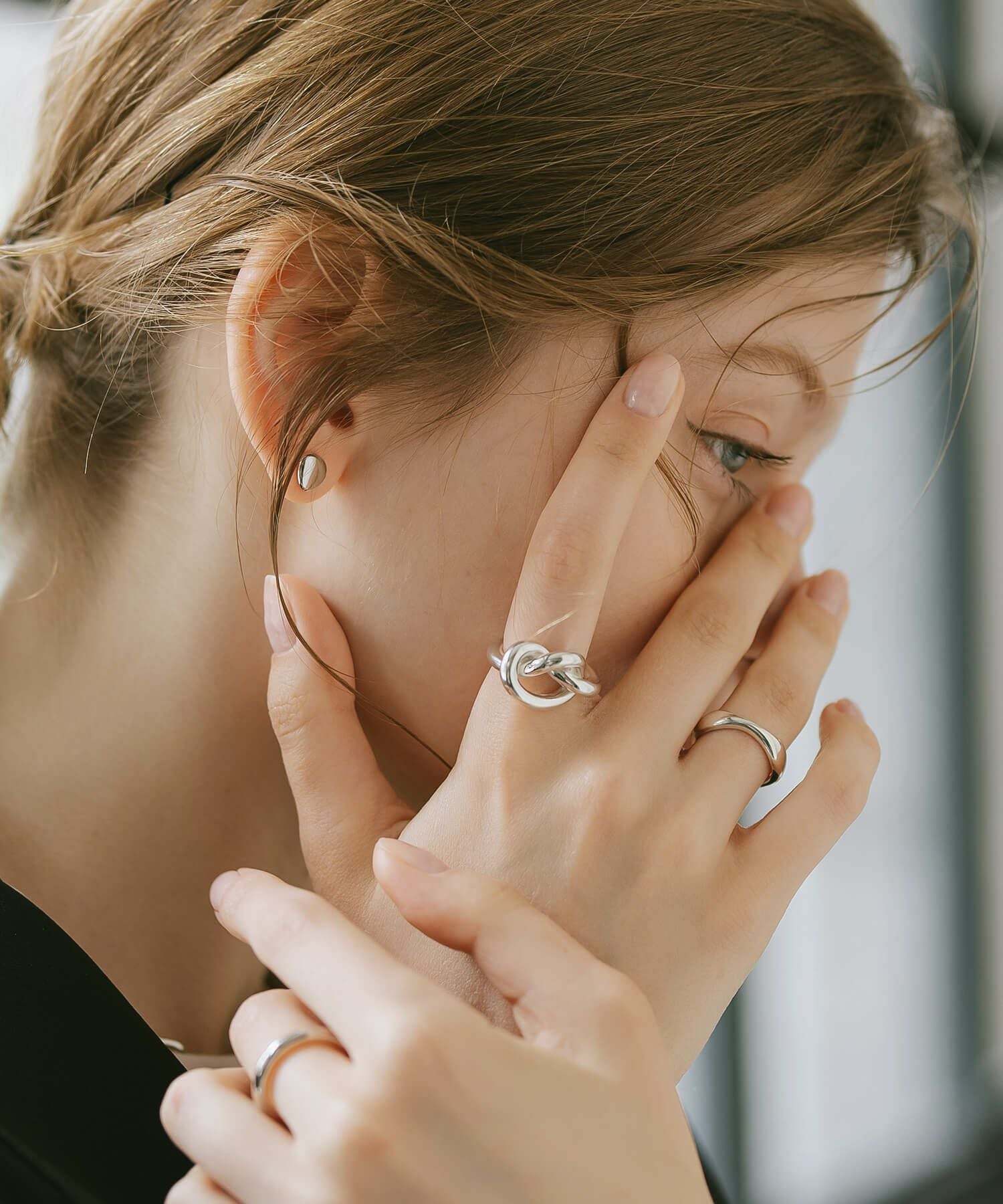 シルバー925 レディース 太め 大ぶり リング Knot Ring OBLIGA-RING
