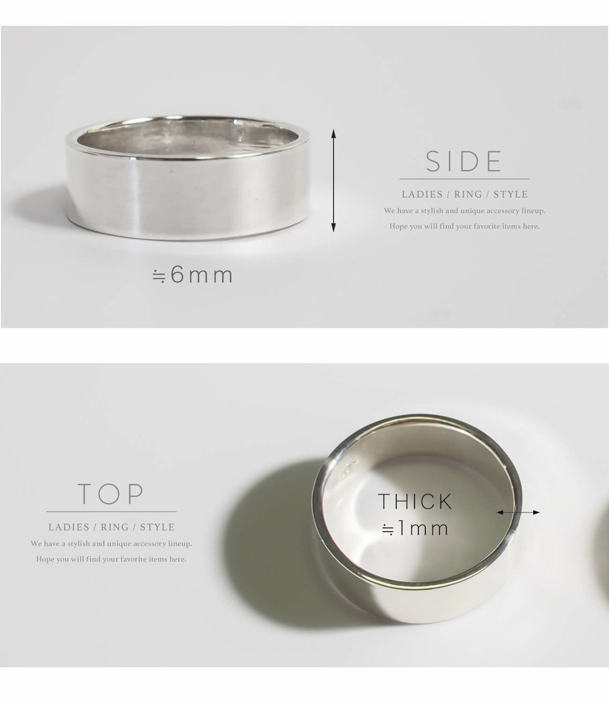 金属アレルギー 安心 リング シルバー925 リング シンプル 6mm 【Solone ソロネ】 シルバー ゴールド リング シルバーリング ゴールドリング 太め レディース 人差し指 指輪 おしゃれ 18金 k18 リング ゴールド 華奢 指輪