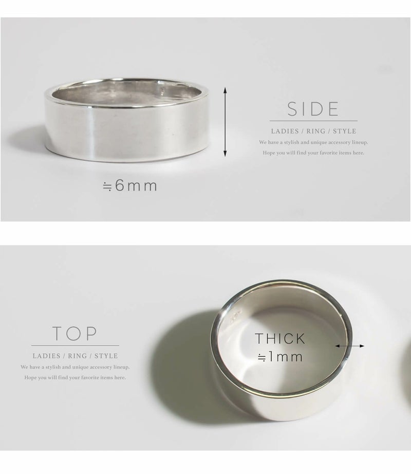 金属アレルギー 安心 リング シルバー925 リング シンプル 6mm 【Solone ソロネ】 シルバー ゴールド リング シルバーリング ゴールドリング 太め レディース 人差し指 指輪 おしゃれ 18金 k18 リング ゴールド 華奢 指輪
