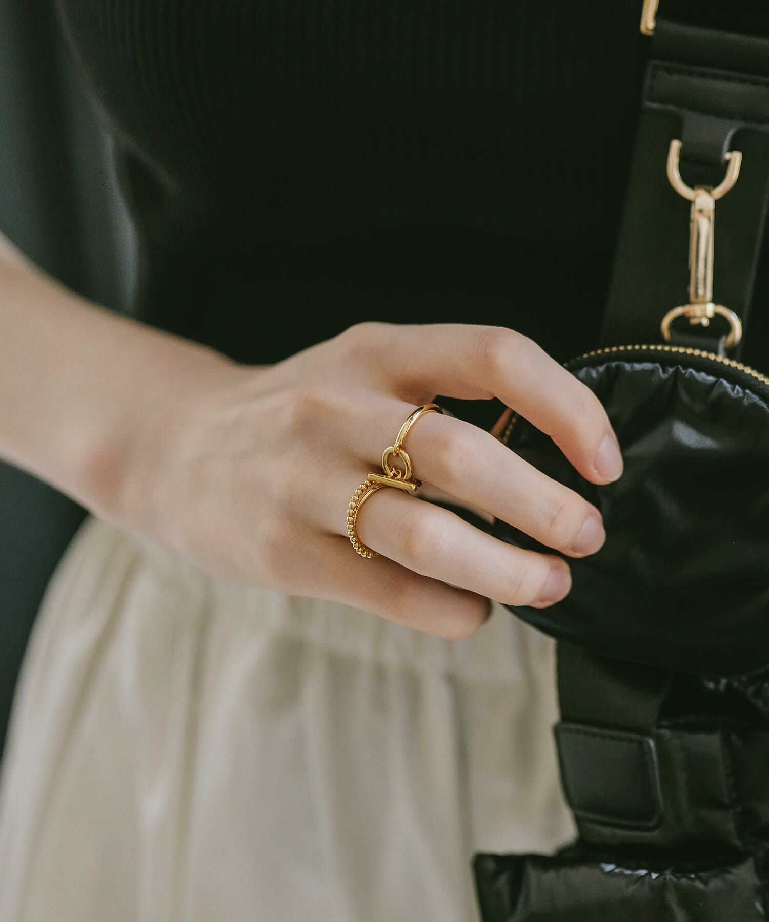 Silver925 Harf Milgrain Double Ring WERN -ウェルニ- | Ops.(オプス