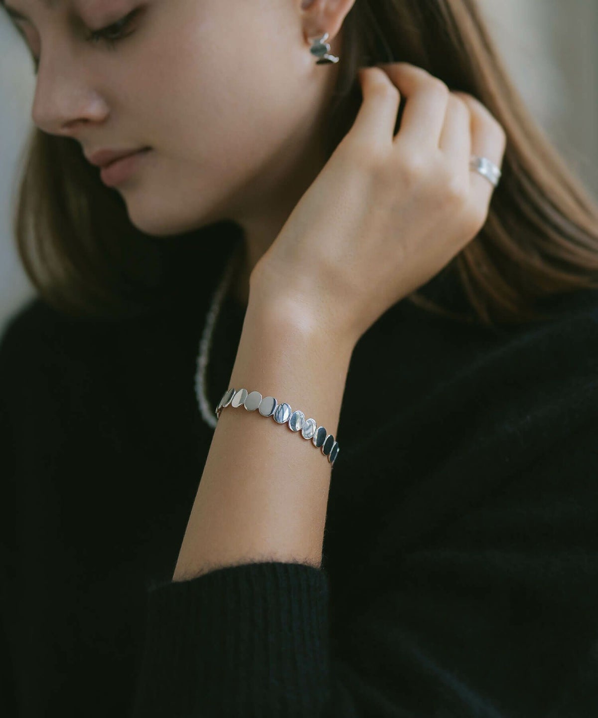 バングル 太め 【HALVA ハルヴァ】 シルバー ジュエリー レディース 太め ワイド ブレスレット シルバー925 SV925 シンプル silver925 ワイドバングル カーブ プレーン カフ 大ぶり 太バングル おしゃれ