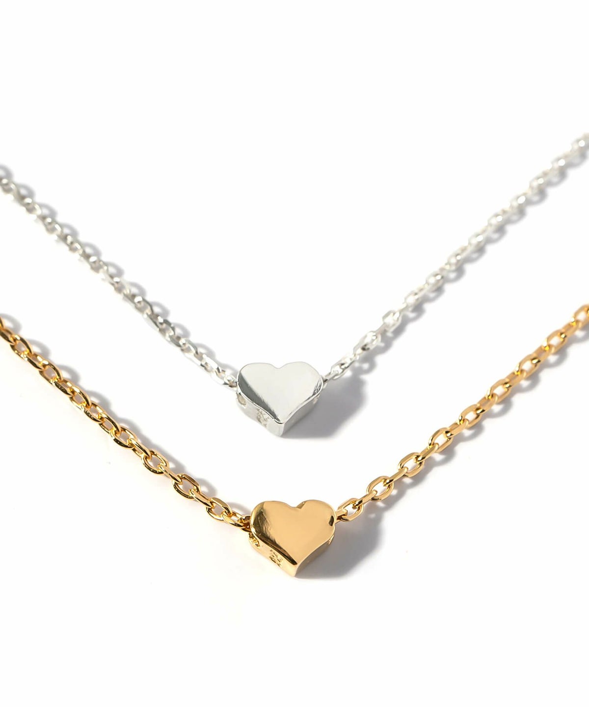 ネックレス レディース シンプル シルバー925 18K仕上げ 【itiy イティ】 ハート クロス 丸 サークル 小粒モチーフ 小豆チェーン 長さ38cm 40cm 大人 可愛い おしゃれ