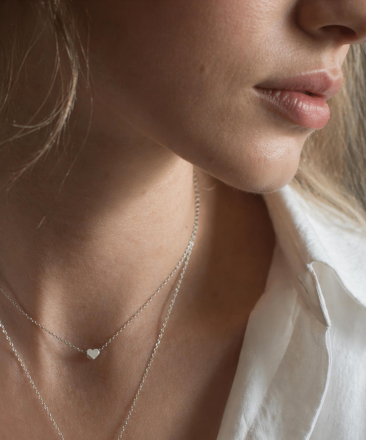 ネックレス レディース シンプル シルバー925 18K仕上げ 【itiy イティ】 ハート クロス 丸 サークル 小粒モチーフ 小豆チェーン 長さ38cm 40cm 大人 可愛い おしゃれ